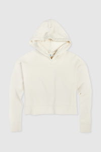 Ivory French Terry Pima Cotton hoodie for women  Edit alt text
