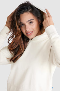 Ivory French Terry Pima Cotton hoodie for women