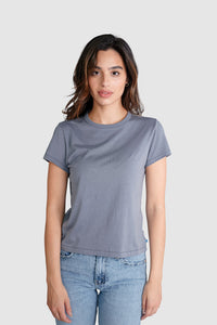 Folkstone blue lightweight Pima Cotton t-shirt for women